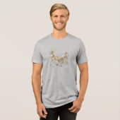 トナカイのソリ メンズTシャツ トライブレンドTシャツ (正面全面)