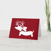 トナカイのダックスフントの休日の挨拶状Doxie シーズンカード (正面)