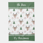 トナカイのパタパーソナライズされたーン キッチンタオル (縦)