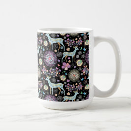 トナカイのパターナクリスマス コーヒーマグカップ