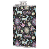 トナカイのパターナクリスマス フラスク (左)