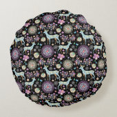 トナカイのパターナクリスマス ラウンドクッション (裏面)