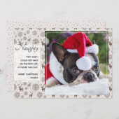 トナカイのパターンとスクリプトタイポグラフィカスタムの色 シーズンカード (正面/裏面)