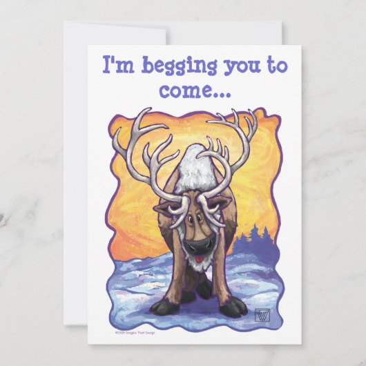 トナカイのパーティーセンター 招待状 (正面)