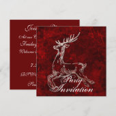 トナカイのパーティー招待状 招待状 (正面/裏面)