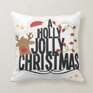トナカイのヒイラギのすてきなクリスマスの枕 クッション