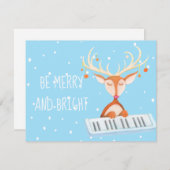 トナカイのピアノ遊のフラットカード (正面/裏面)