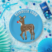 トナカイのフードブルー目トナカイ ペーパープレート (パーティー)