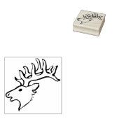 トナカイのヘッドアートスタンプ ラバースタンプ (押印)