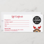 トナカイのヘッドバンドかわいいおもしろい犬クリスマスギフトカード (裏面)