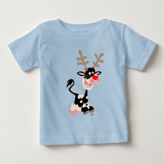 トナカイのベビーTシャツを装った牛 ベビーTシャツ