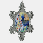 トナカイのペーター雪の結晶の装飾 スノーフレークピューターオーナメント (左)