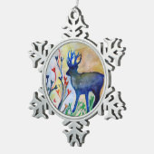 トナカイのペーター雪の結晶の装飾 スノーフレークピューターオーナメント (右)