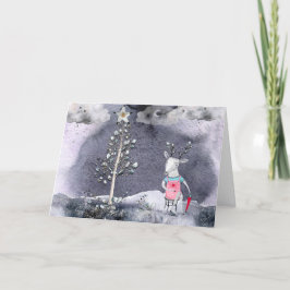 トナカイのホリデーグリーティングカード シーズンカード