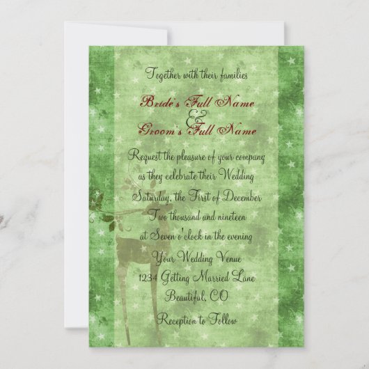 トナカイのホリデー ウィンタウェディング 招待状 (正面)