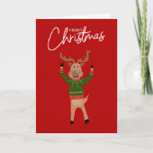 トナカイのメリークリスマスおもしろいカード カード (正面)