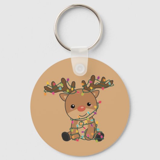 トナカイのメリークリスマスウィンターアニマルディアケッシュ キーホルダー (正面)