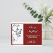 トナカイのメリークリスマスカスタマイズ可能 ポストカード (スタンド正面)