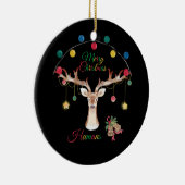 トナカイのメリークリスマススタイリッシュ セラミックオーナメント (右)