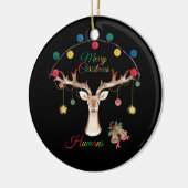トナカイのメリークリスマススタイリッシュ セラミックオーナメント (左)