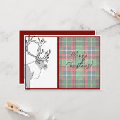 トナカイのメリークリスマスプレッドカスタマイズ カード (正面/裏面インサイチュ)
