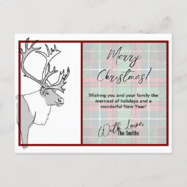 トナカイのメリークリスマスプレッドカスタマイズ シーズンポストカード