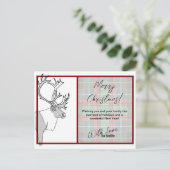 トナカイのメリークリスマスプレッドカスタマイズ シーズンポストカード (スタンド正面)