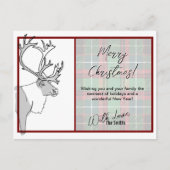 トナカイのメリークリスマスプレッドカスタマイズ ポストカード (正面)