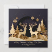 トナカイのメリークリスマスペアの写真 シーズンカード (正面)