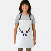 トナカイのメリークリスマス追加の名前文字名のタイトル エプロン (インサイチュ)