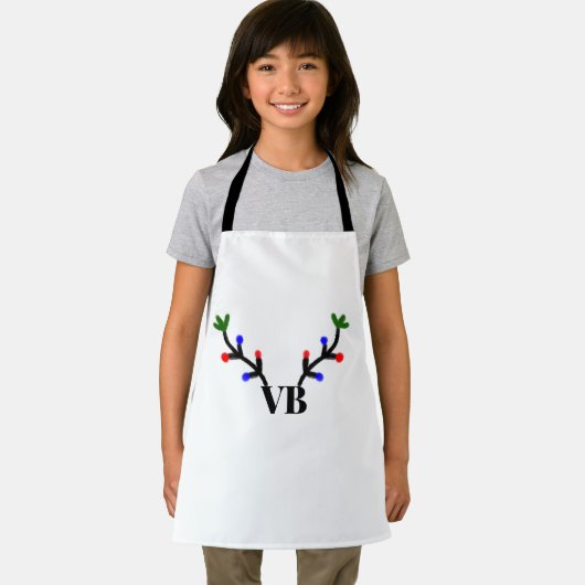 トナカイのメリークリスマス追加の名前文字名のタイトル エプロン (インサイチュ)