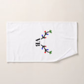 トナカイのメリークリスマス追加の名前文字名のタイトル ハンドタオル (ハンドタオル)