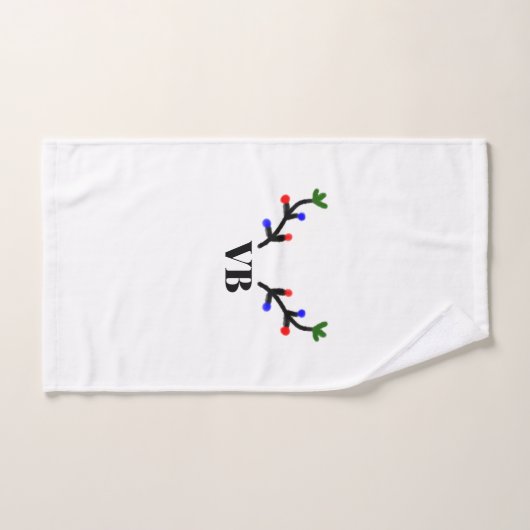 トナカイのメリークリスマス追加の名前文字名のタイトル ハンドタオル (ハンドタオル)