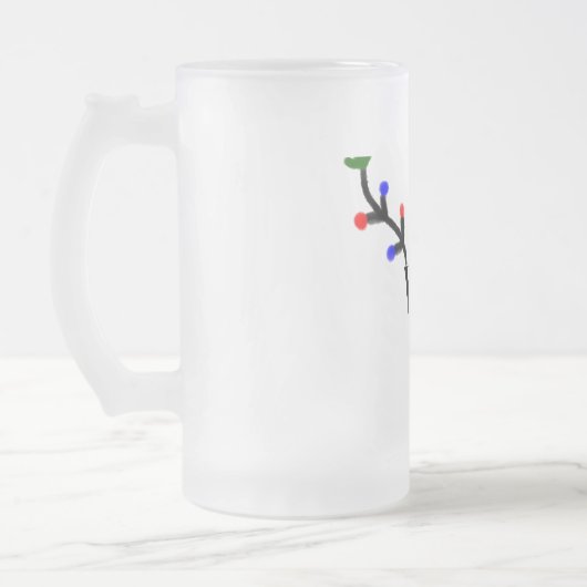 トナカイのメリークリスマス追加の名前文字名のタイトル フロストグラスビールジョッキ (左)