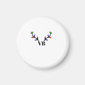 トナカイのメリークリスマス追加の名前文字名のタイトル マグネット (正面)