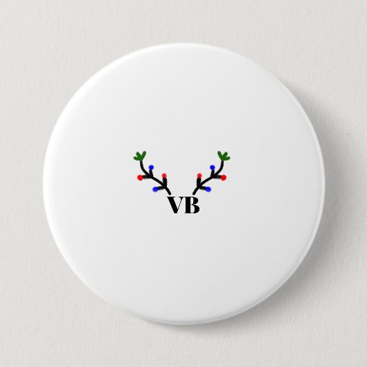 トナカイのメリークリスマス追加の名前文字名のタイトル 缶バッジ (正面)