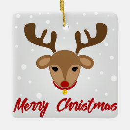 トナカイのメリークリスマス セラミックオーナメント