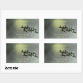 トナカイのラベル 長方形シール (シート)