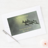 トナカイのラベル 長方形シール (封筒)