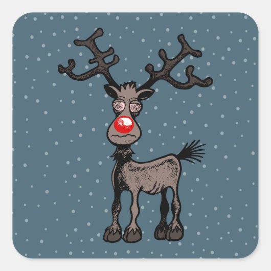 トナカイのルドルフ熱狂するは目がある スクエアシール (正面)