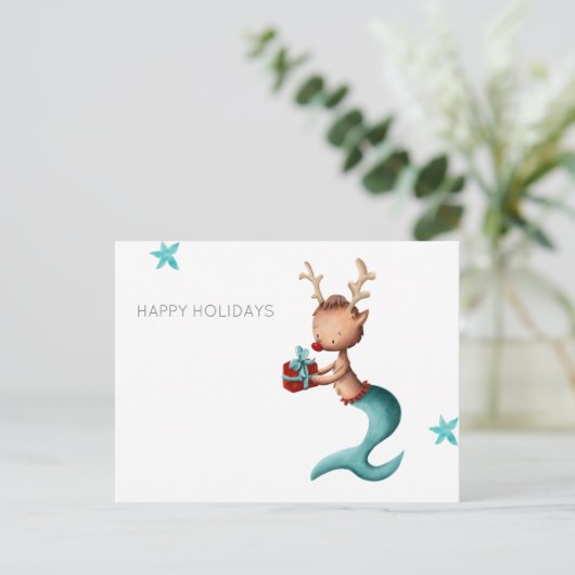 トナカイの人魚とミニマリストの幸せな休日 シーズンポストカード (スタンド正面)
