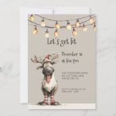 トナカイの休日おもしろいをパーティー 招待状 (正面)