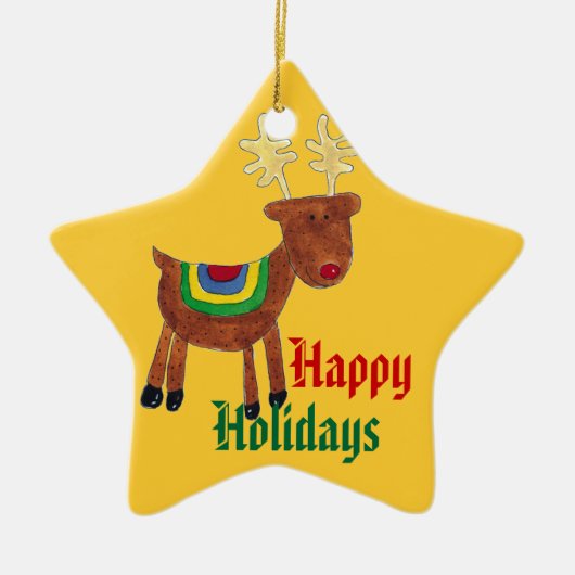 トナカイの休日のオーナメント セラミックオーナメント (正面)