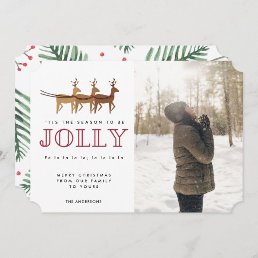 . .トナカイの写すてき真のクリスマスカードになる季節 シーズンカード (正面/裏面)