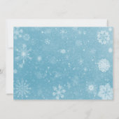 トナカイの冬の不思議の国の青いクリスマス・パーティ 招待状 (裏面)