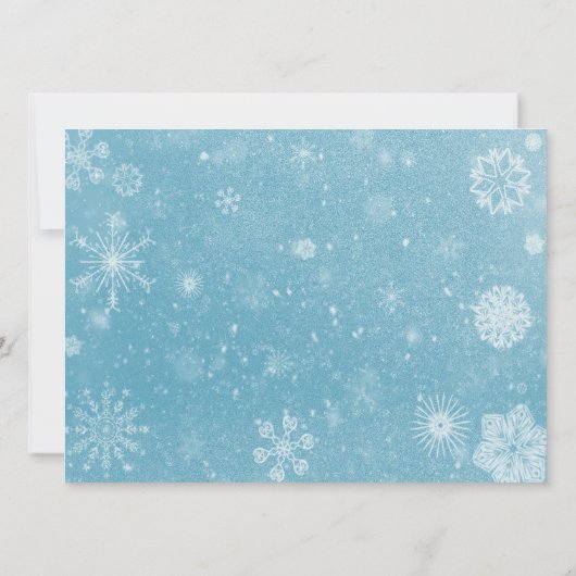 トナカイの冬の不思議の国の青いクリスマス・パーティ 招待状 (裏面)