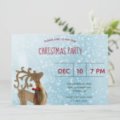 トナカイの冬の不思議の国の青いクリスマス・パーティ 招待状 (スタンド正面)