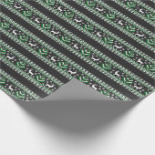 トナカイの冬の美しい島の模様（黒） ラッピングペーパー (角)