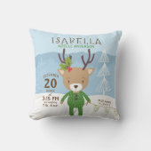 トナカイの冬の誕生統計 保育園の記念品 クッション (正面)