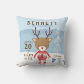 トナカイの冬の誕生統計 保育園の記念品 クッション (正面)